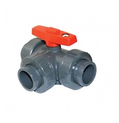 Кран шаровой трёхходовой PTFE д.&nbsp;63&nbsp;(тип - T) Pimtas